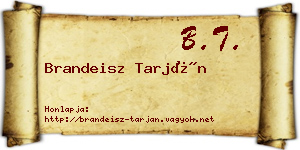 Brandeisz Tarján névjegykártya